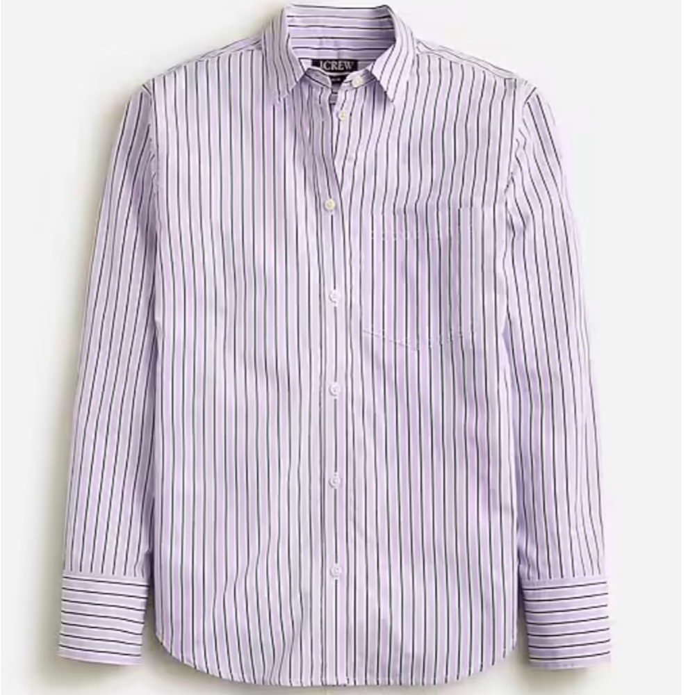 J.Crew Size 00  Garçon classic shirt in striped cotton poplin In Vintage Lilac - Picture 4 of 13